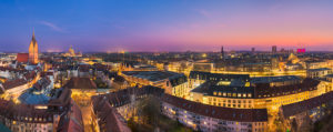 Panoramic view of Hannover, Germany during sunset Panoramic view of Hannover, Germany during sunset